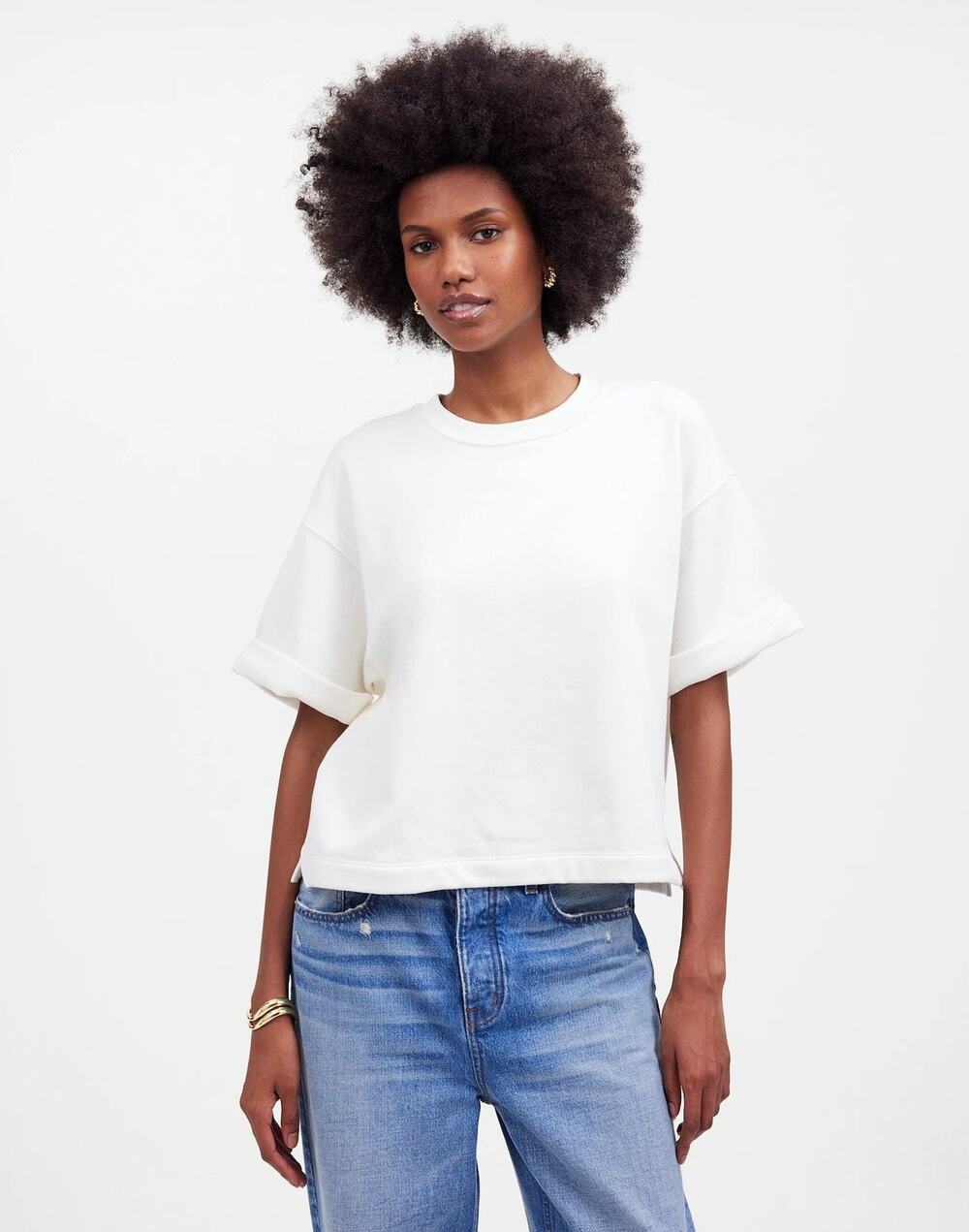 Madewell Sweatshirt Tee - L Winter White
